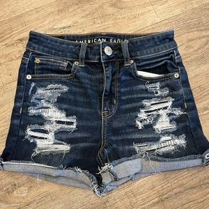 American Eagle Hi-Rise Shortie Distressed Size 0